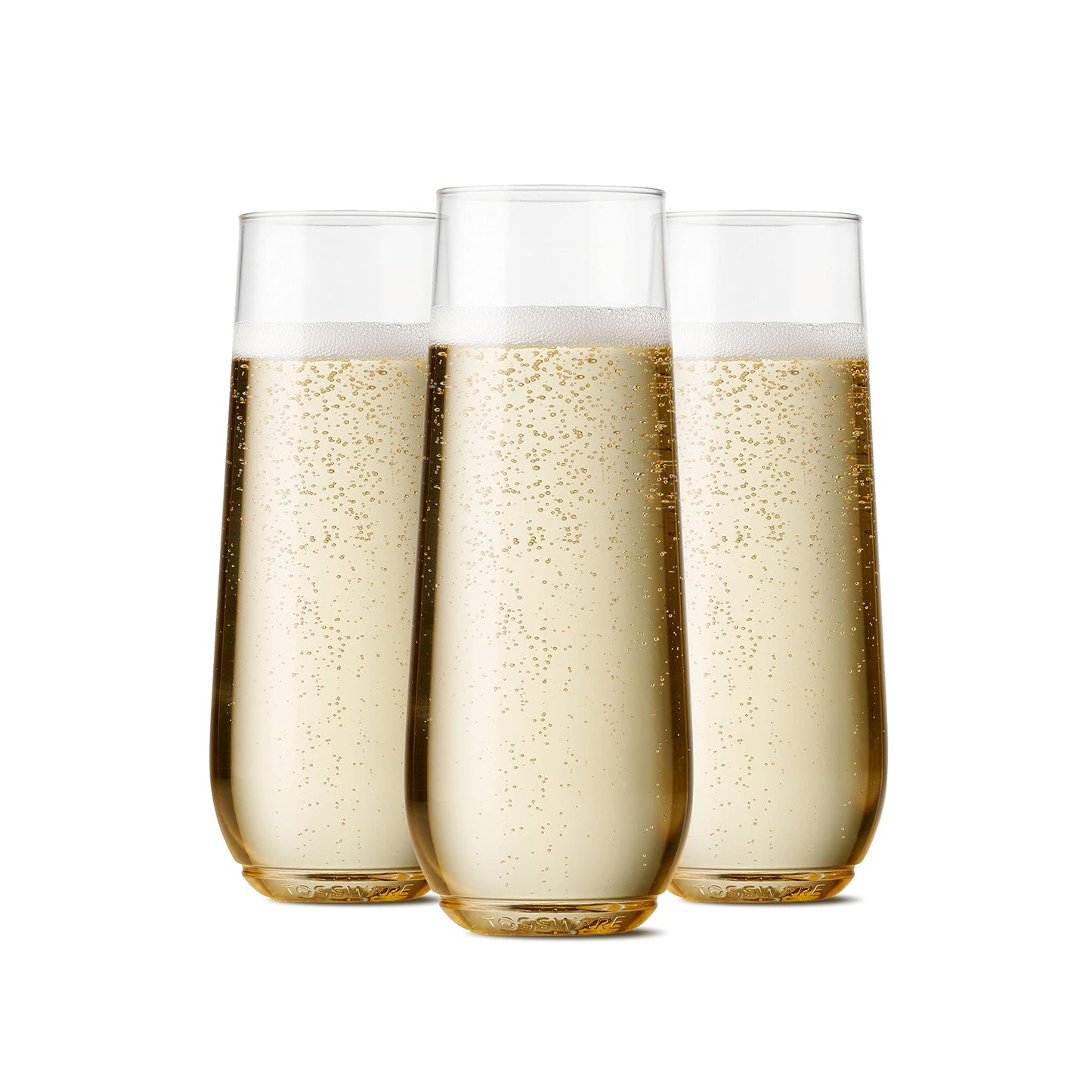 TOSSWARE POP 9oz Flute & 18oz Vino XL SET OF 48 Premium Quality Crystal Clear Plastic Champagne & Wine Glasses