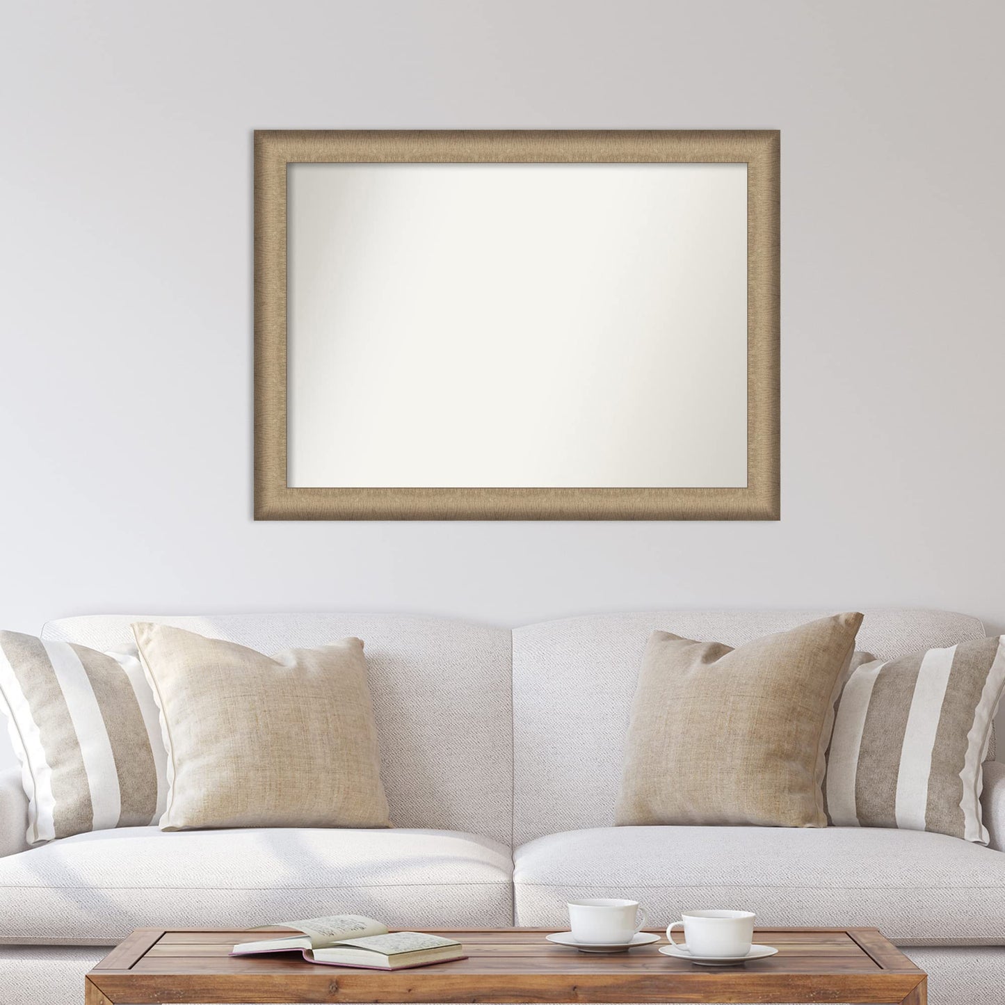 Amanti Art Bronze Wall Mirror 32x43 Elegant Brushed Bronze Rectangle Bathroom Mirror for Wall Decor Living Room, X-Large Casual Frame, Hangs Horizonally and Vertically, Bathroom Decor, Non-Beveled