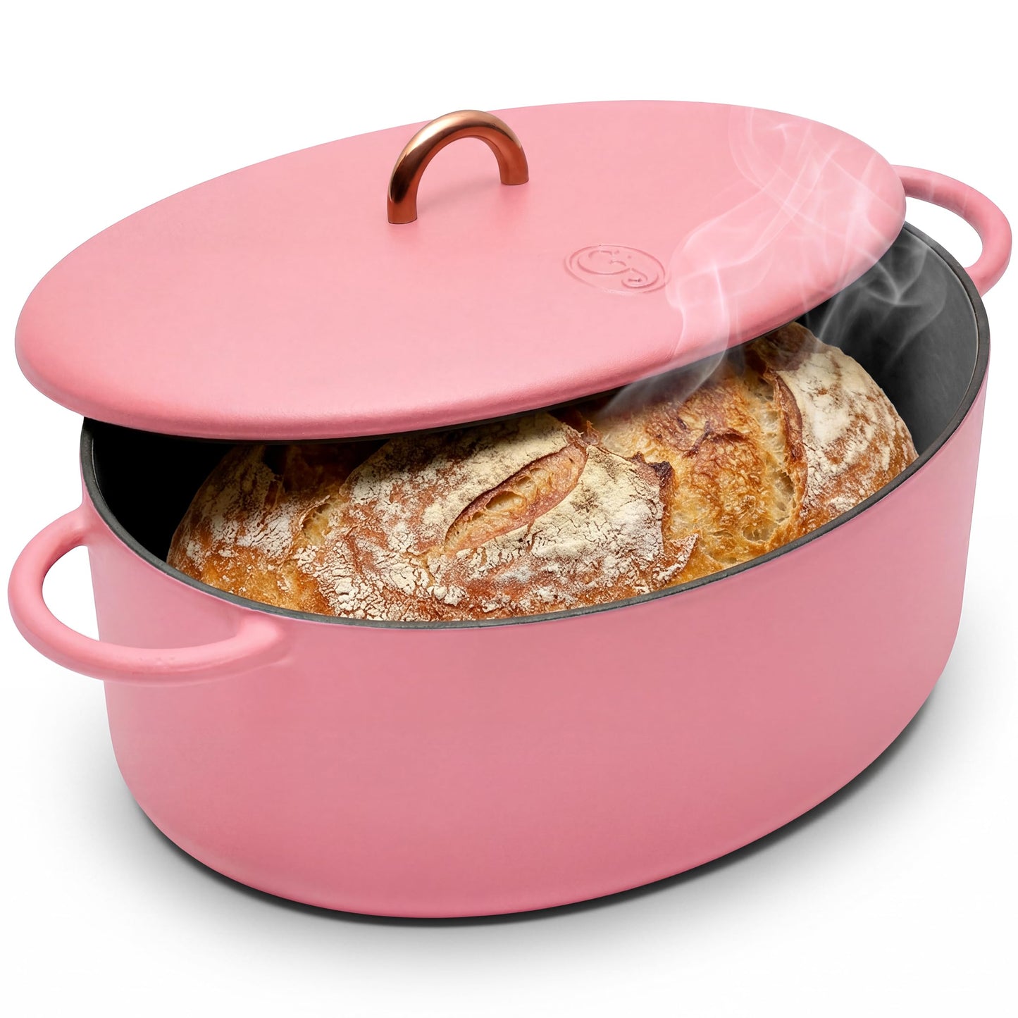 Great Jones Dutchess Cast Iron Dutch Oven Pot With Lid (Taffy) - Large 6.75 Quart Size, Dual Handles - All Stovetop Safe - 500° Dutch Oven For Bread Baking | Dishwasher Friendly