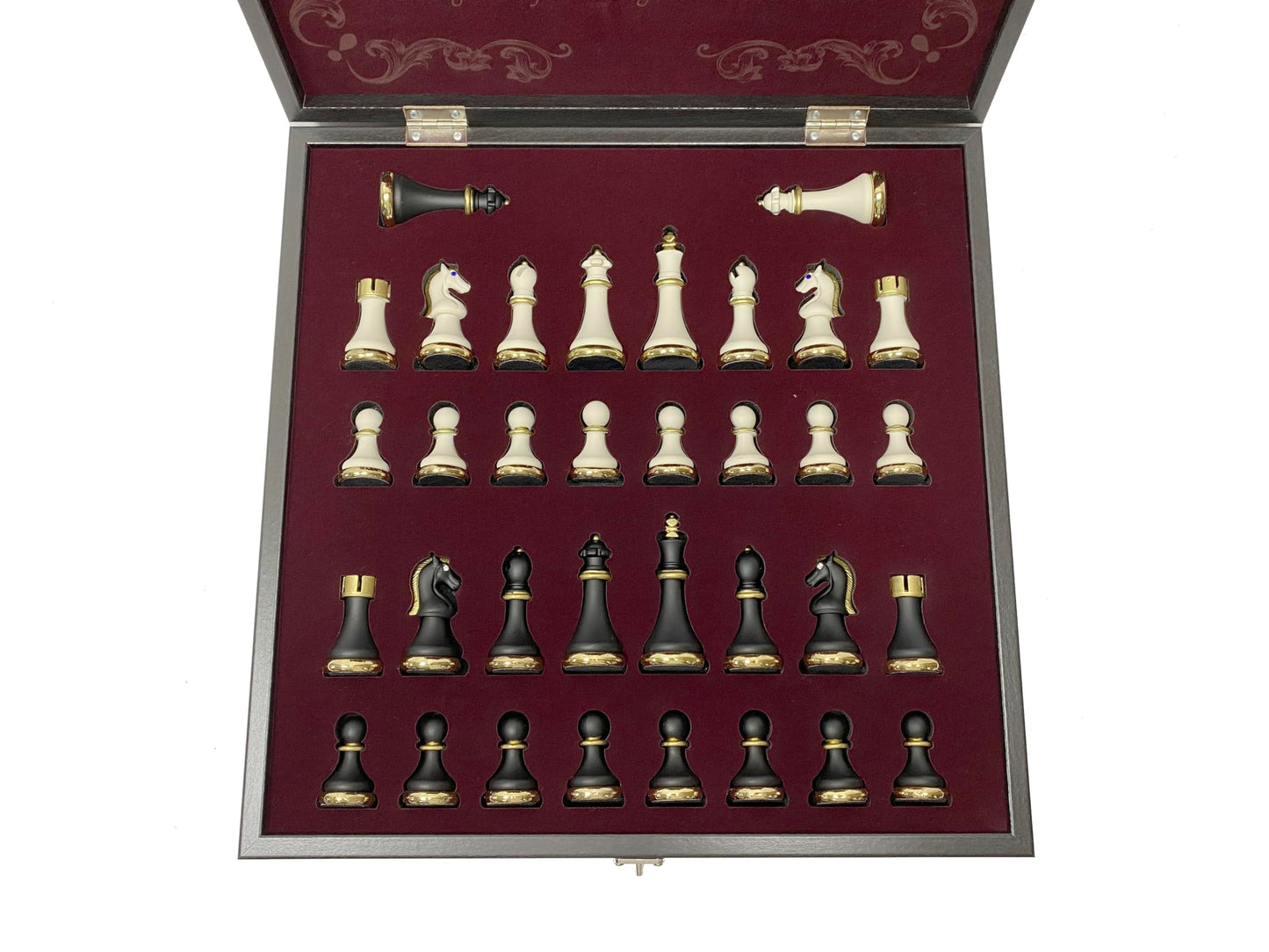 Antochia Crafts 16.5 Inches Large Chess Set - Luxury Chess Pieces with 2 Extra Queens and Wooden Chess Board with Mosaic Details (Green)