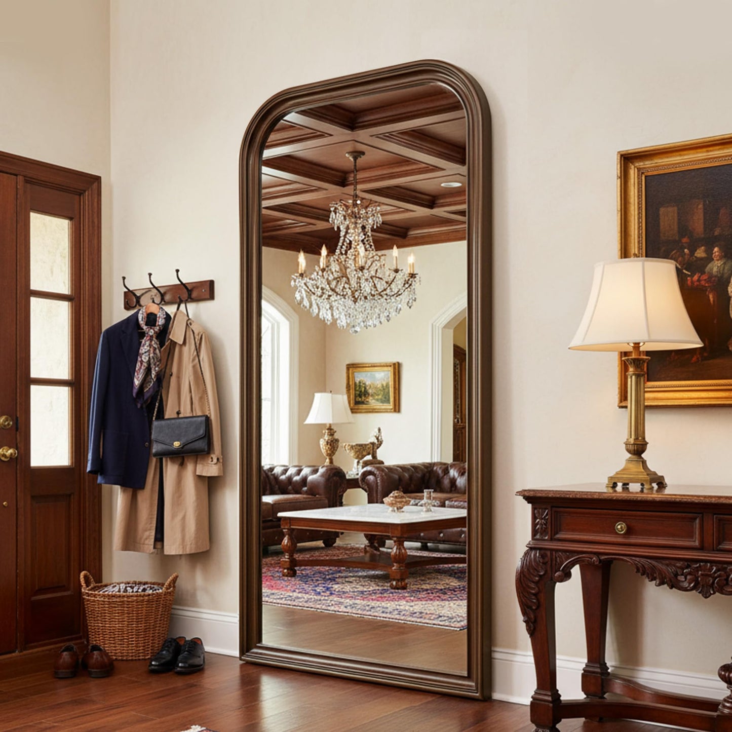 Antok 81"x41" Oversized Full Length Mirror, Extra Large Floor Mirror Freestanding or Wall-Mounted Mirror for Bedroom, Living Room, Cloakroom, Bronze