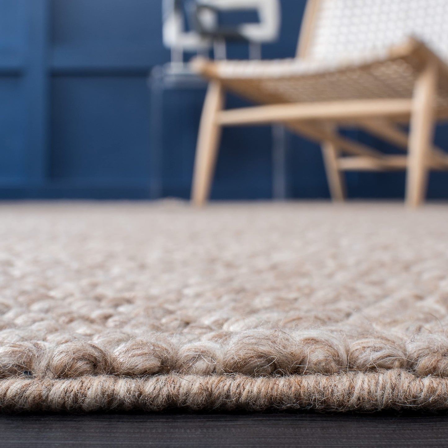 SAFAVIEH Area Rug 6x9 - Natura Collection - Brown, Handmade Wool Blend, Textured Design, Ideal for Living Room, Bedroom, Dining Space (NAT620T)