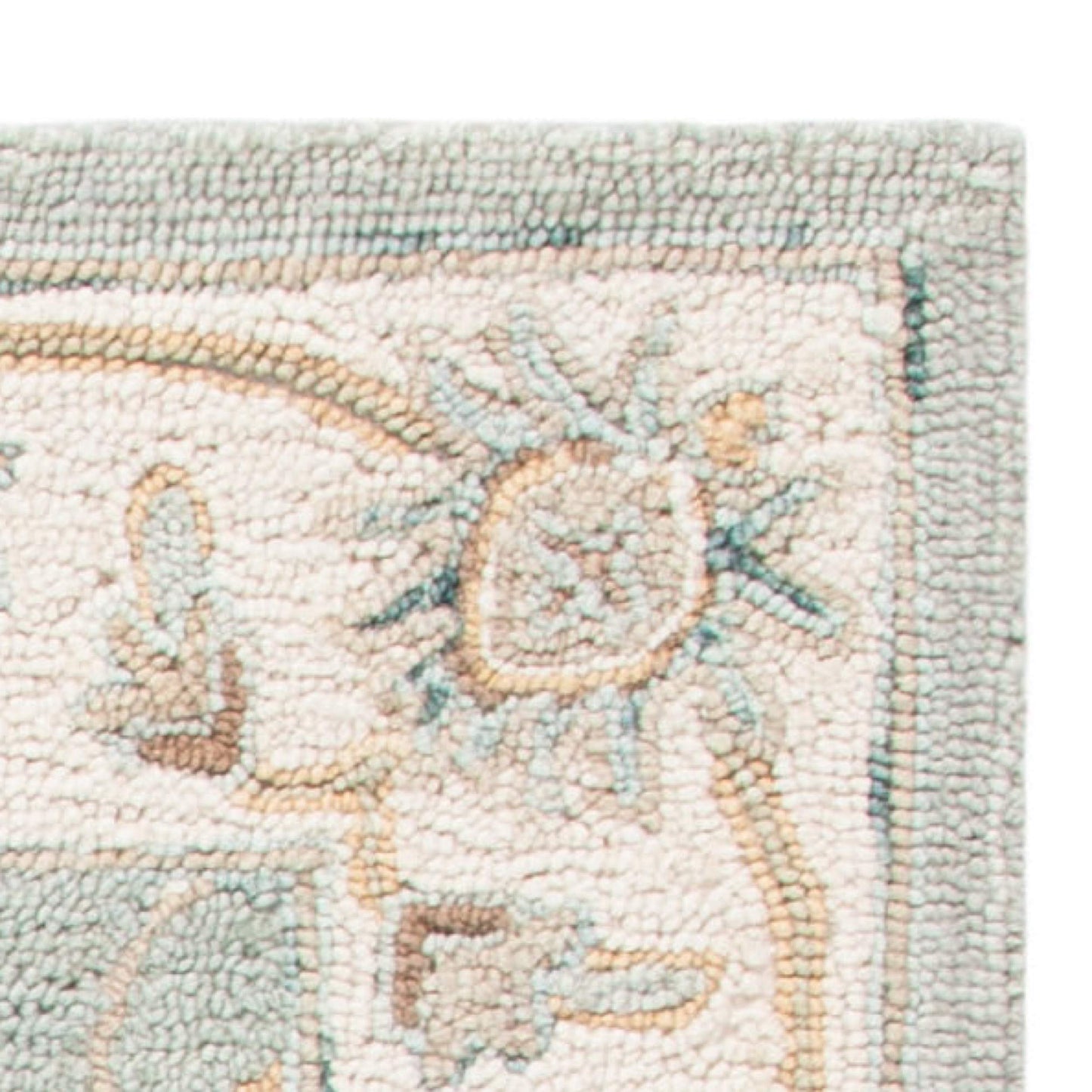 SAFAVIEH Blossom Collection 8' x 10' Aqua / Ivory BLM702M Handmade Premium Wool Area Rug