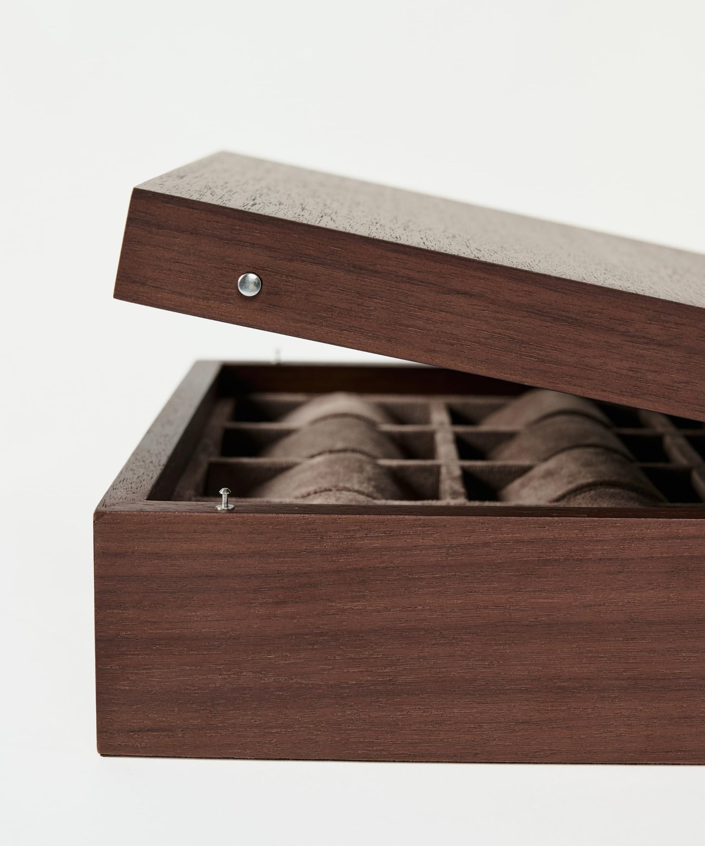 TAWBURY Wooden Watch Case - 12 Slot Wood Watch Box for Men & Women with Protective Fully Lined Interior and 2-inch Wide Pillows for Small & Large Watches (Dark Walnut)