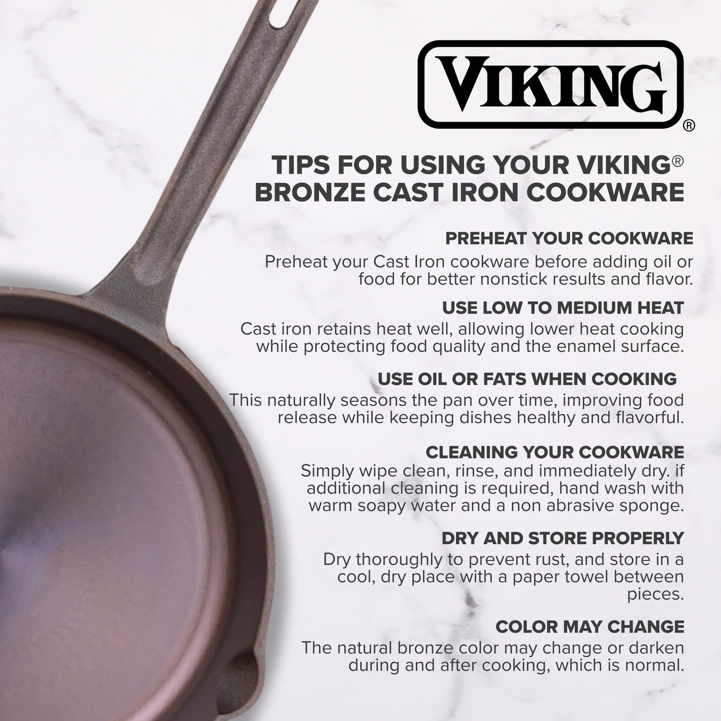 Viking Nonstick 5 Quart Dutch Oven with Self-Basting Lid, Bronze Cast Iron Cookware Pot, Made without PFAS, Induction Compatible, Oven Safe to 500F
