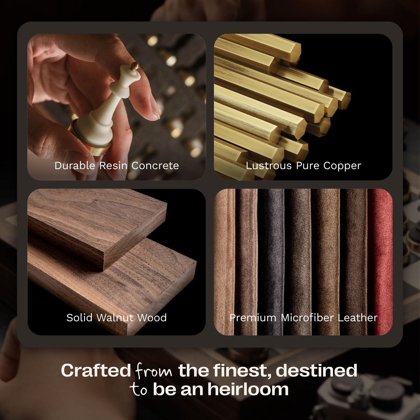 Luxury & Decorative Wooden Chess Set, Walnut Leather Chess Board with Weighted Chess Pieces, Unique Deluxe Wooden Chess Gifts for Board Game Lovers, Handmade Chess Set with Storage