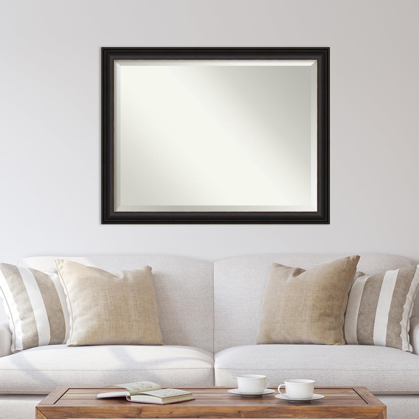 Amanti Art Bronze Wall Mirror 35x45 Trio Oil Rubbed Bronze Rectangle Bathroom Mirror for Wall Decor Living Room, X-Large Traditional Frame, Hangs Horizonally and Vertically, Bathroom Decor, Beveled