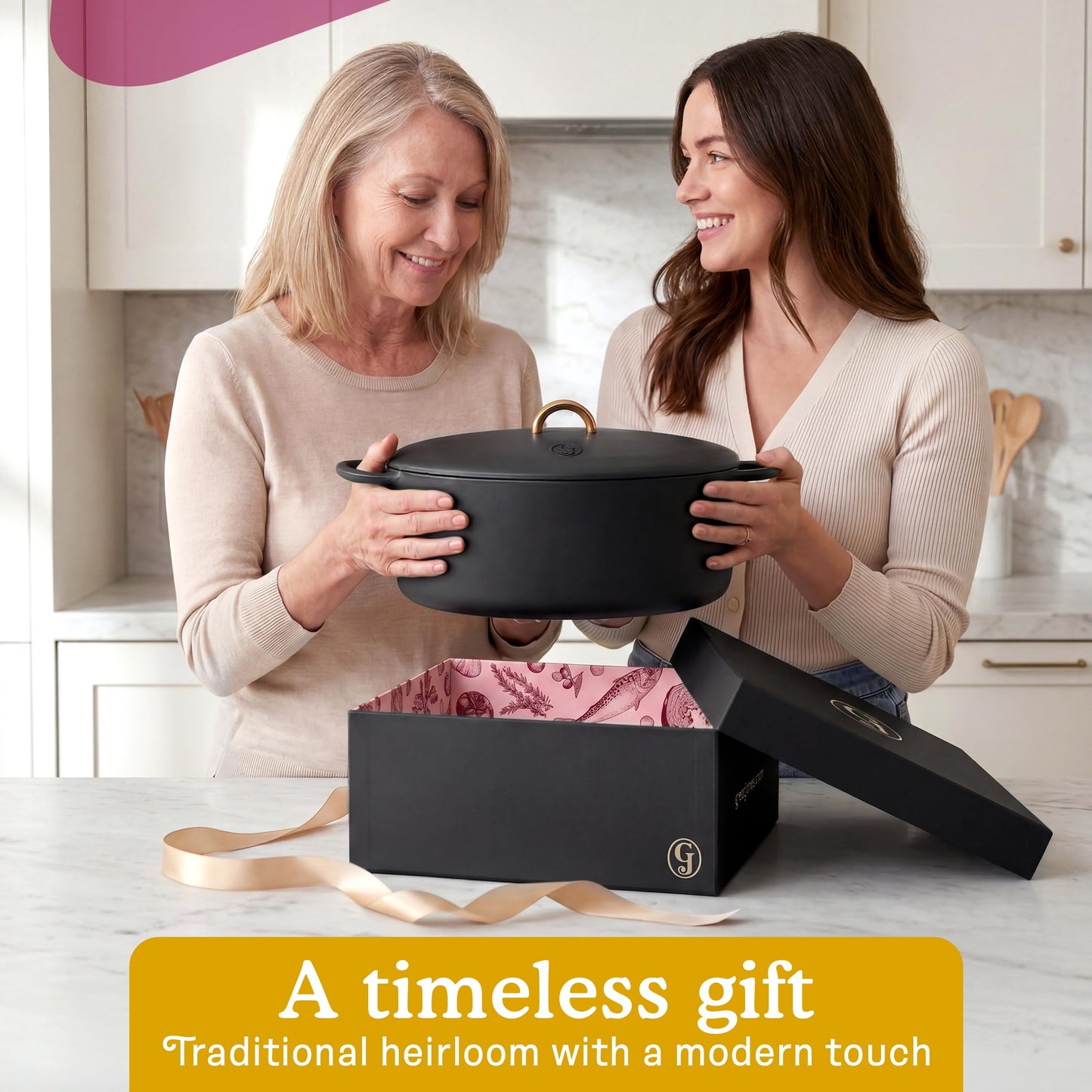 Great Jones Dutchess Cast Iron Dutch Oven Pot With Lid (Pepper) - Large 6.75 Quart Size, Dual Handles - All Stovetop Safe - 500° Dutch Oven For Bread Baking | Dishwasher Friendly