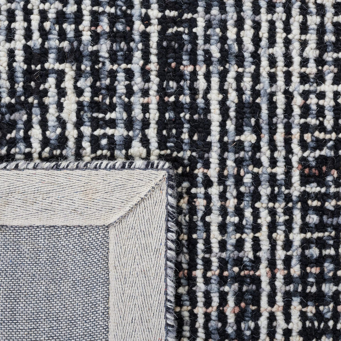 SAFAVIEH Abstract Collection Area Rug - 9' x 12', Black & Grey, Handmade Wool, Ideal for High Traffic Areas in Living Room, Bedroom (ABT468L)