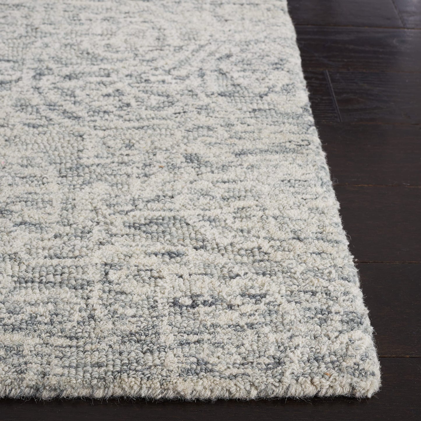 SAFAVIEH Area Rug 6x9 - Metro Collection - Dark Grey & Ivory, Handmade Wool, Ideal for Living Room, Bedroom, Dining Space (MET998H)
