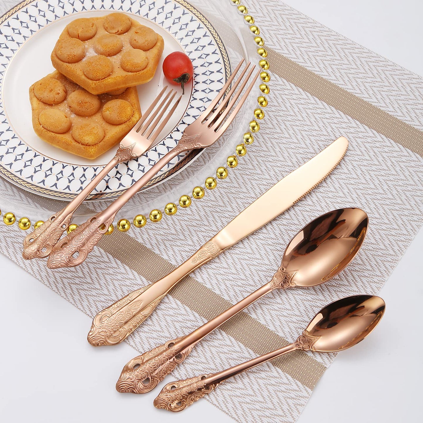 A · HOUSEWARE 160 Piece Silverware Set Stainless Steel Flatware Cutlery Set for 32, Kitchen Tableware Set for Home Restaurant, Mirror Finish, Dishwasher Safe