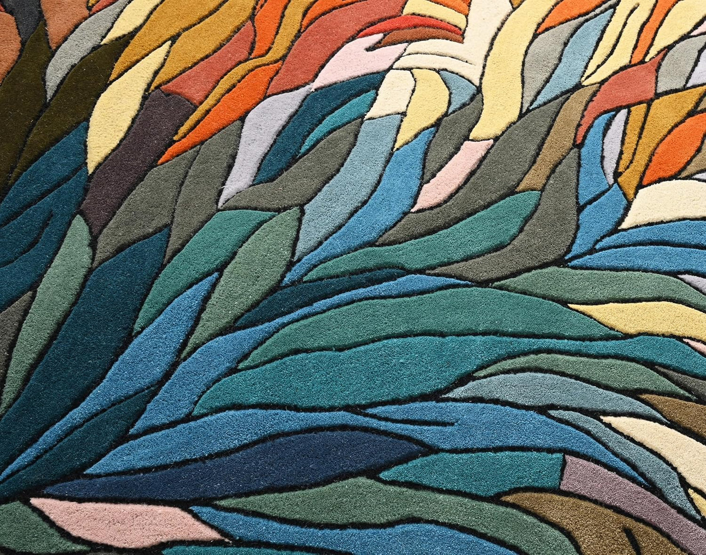 Restoration and Renovation Handmade Irregular Shape Wool Area Rug | Unique Contemporary Botanical Design, Thick & Soft Carpet | Perfect for Living Room, Bedroom Decor (Multi, 6' x 8')