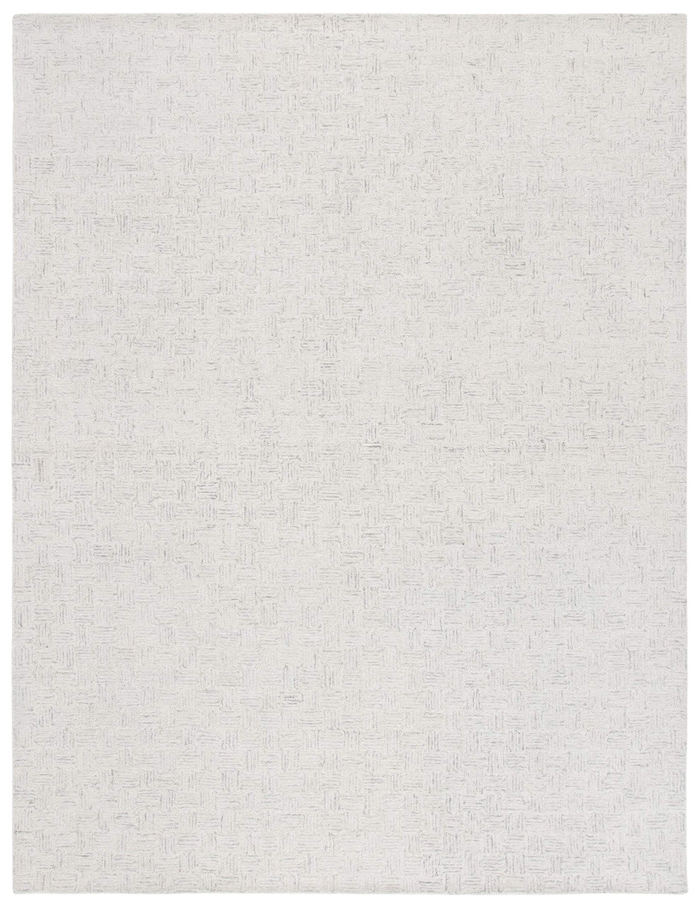SAFAVIEH Area Rug 8x10 - Micro-Loop Collection - Large - Light Grey & Ivory, Handmade Wool, Ideal for Living Room, Bedroom, Office, Dining Space (MLP537F)