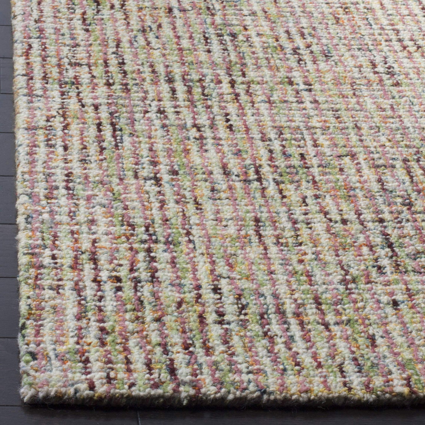 SAFAVIEH Abstract Collection Area Rug - 9' x 12', Beige & Rust, Handmade Wool, Ideal for High Traffic Areas in Living Room, Bedroom (ABT468A)
