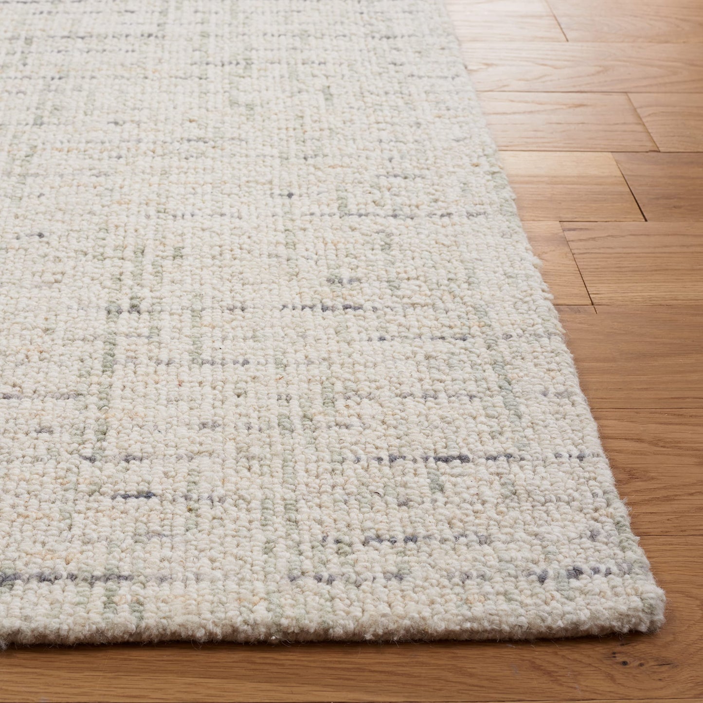 SAFAVIEH Abstract Collection Area Rug - 9' x 12', Ivory & Light Grey, Handmade Wool, Ideal for High Traffic Areas in Living Room, Bedroom (ABT468K)