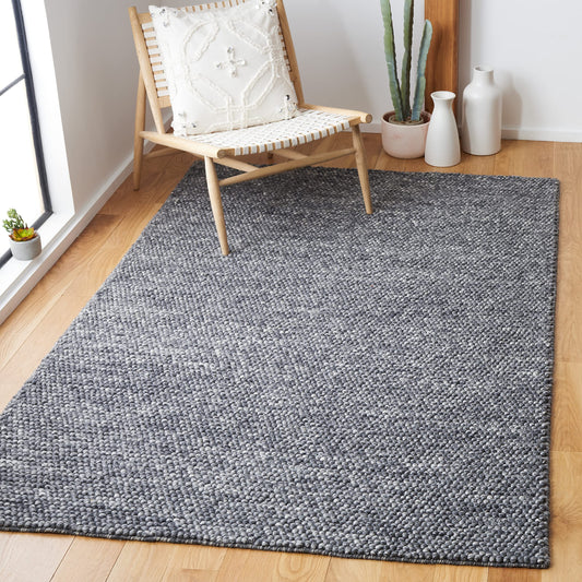 SAFAVIEH Area Rug 6x9 - Natura Collection - Dark Grey, Handmade Wool Blend, Textured Design, Ideal for Living Room, Bedroom, Dining Space (NAT620H)