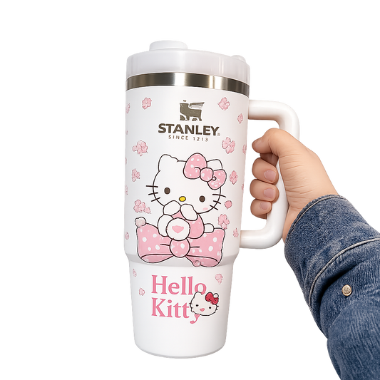 Stanley x Hello Kitty Blossom Edition Quencher H2.0 Tumbler – Damao White Limited Edition Insulated Travel Mug with Handle & Straw
